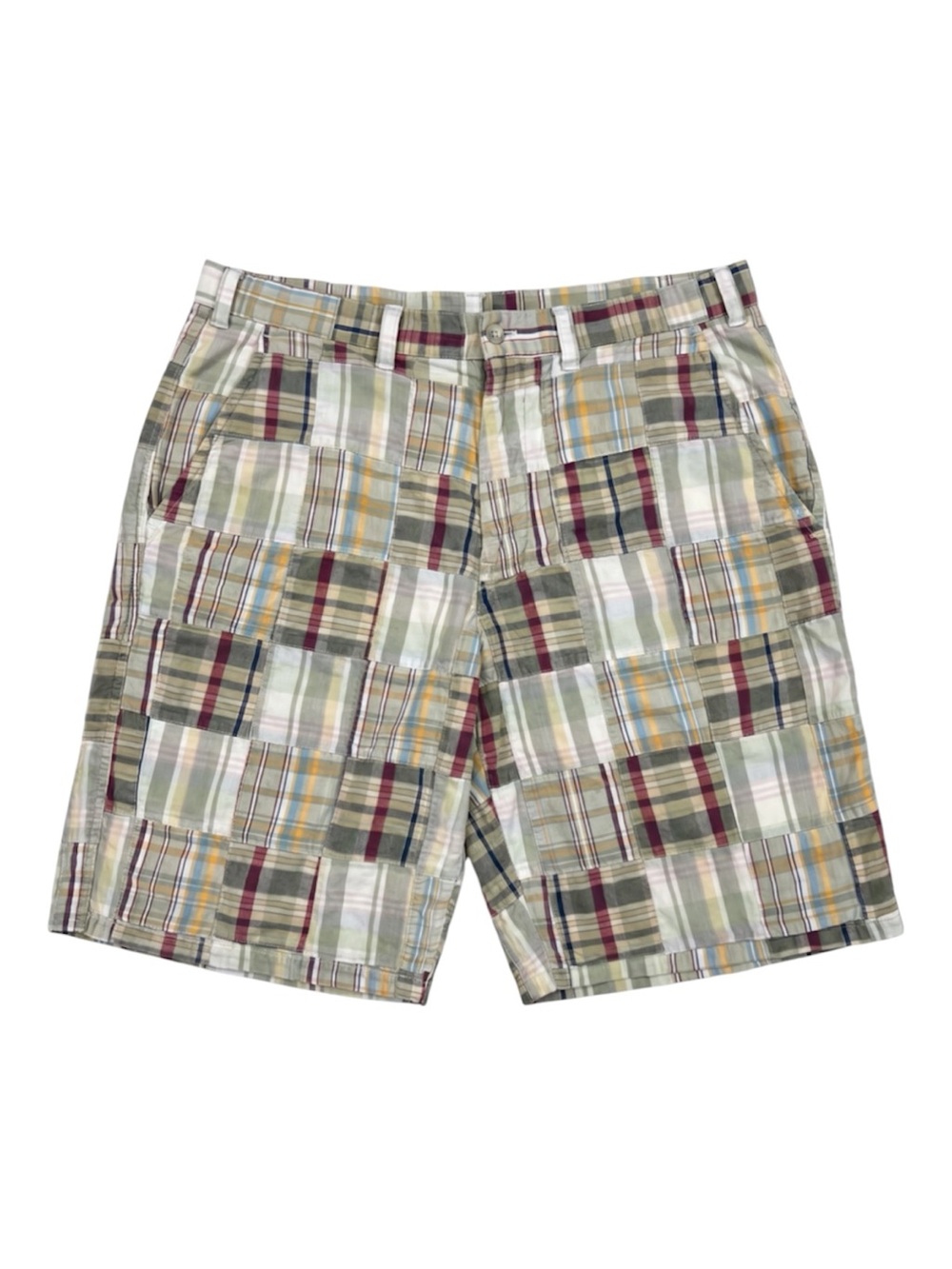 Cape Madras Multicolor Patchwork Plaid Cotton Shorts - 36